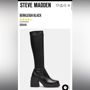 STEVE MADDEN BERKLEIGH BLACK BOOTS